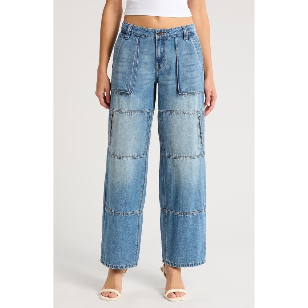 Hidden Jeans Low Rise Cargo Wide Leg Jeans Size 27